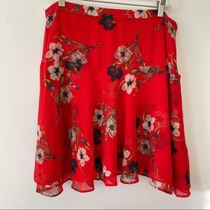 Old Navy red floral skirt